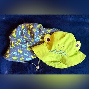 Kids Dinosaur and Frog Bucket Hat Set
